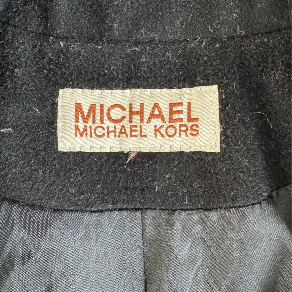 Vintage Michael Kors Black Wool Short Trench Dress Coat Fully Lined Small/Medium